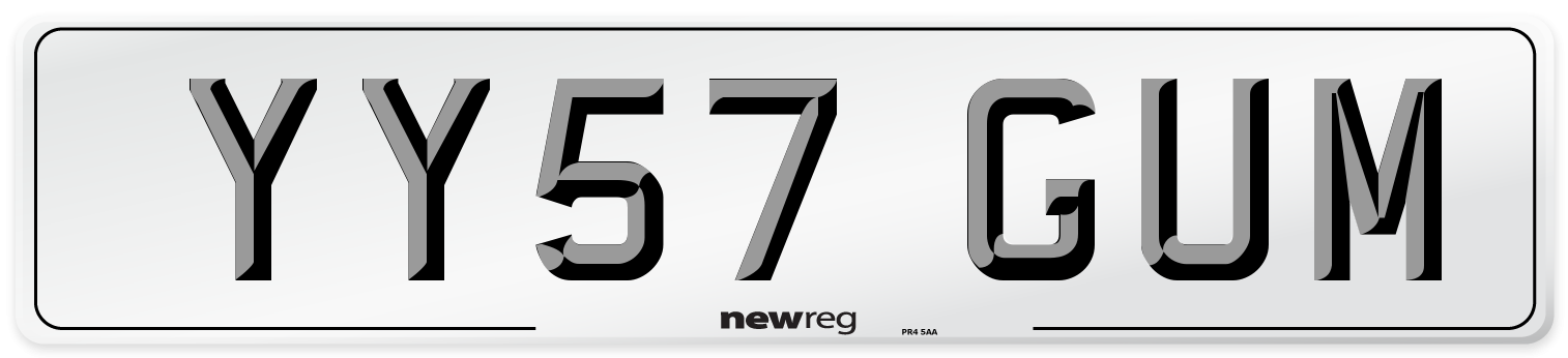 YY57 GUM Number Plate from New Reg